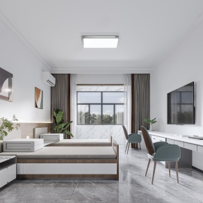 现代企业员工宿舍3D模型下载